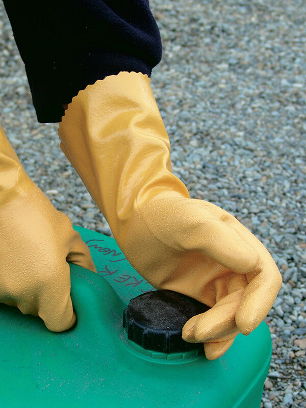 Chemical-Resistant Rubber-Coated Gloves with Enhanced Grip and Durability