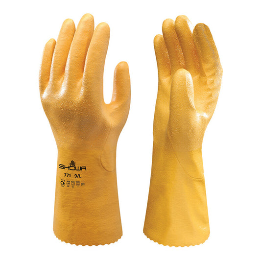 Chemical-Resistant Rubber-Coated Gloves with Enhanced Grip and Durability