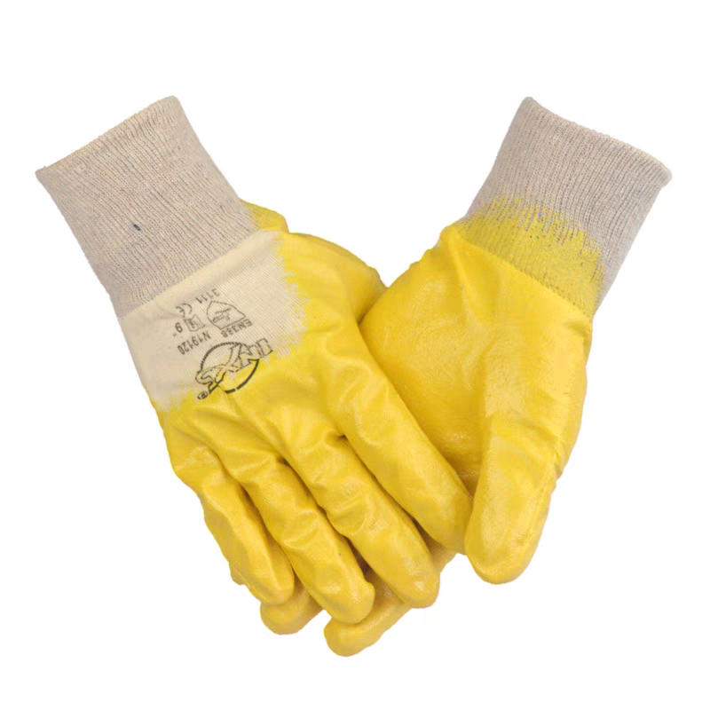 Universal Lightweight Nitrile Coated Gloves – Yellow Palm with Breathable Cotton Liner