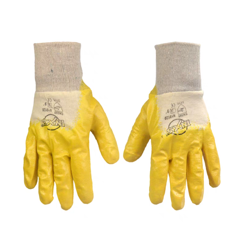 Universal Lightweight Nitrile Coated Gloves – Yellow Palm with Breathable Cotton Liner