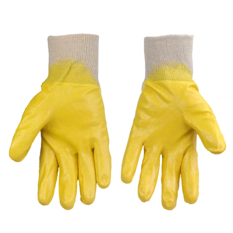 Universal Lightweight Nitrile Coated Gloves – Yellow Palm with Breathable Cotton Liner