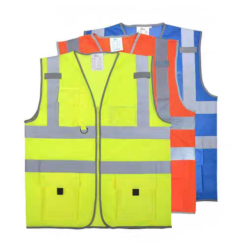 Hi-Vis Mesh Reflective Safety Vest – Multi-Pocket, ANSI/ISEA 107 Class 2 Certified